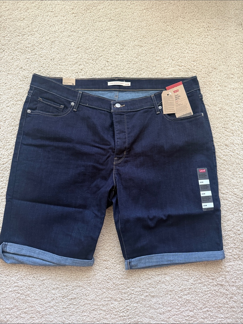Levi’s Dark Blue Denim Bermuda Shorts - Never Worn
